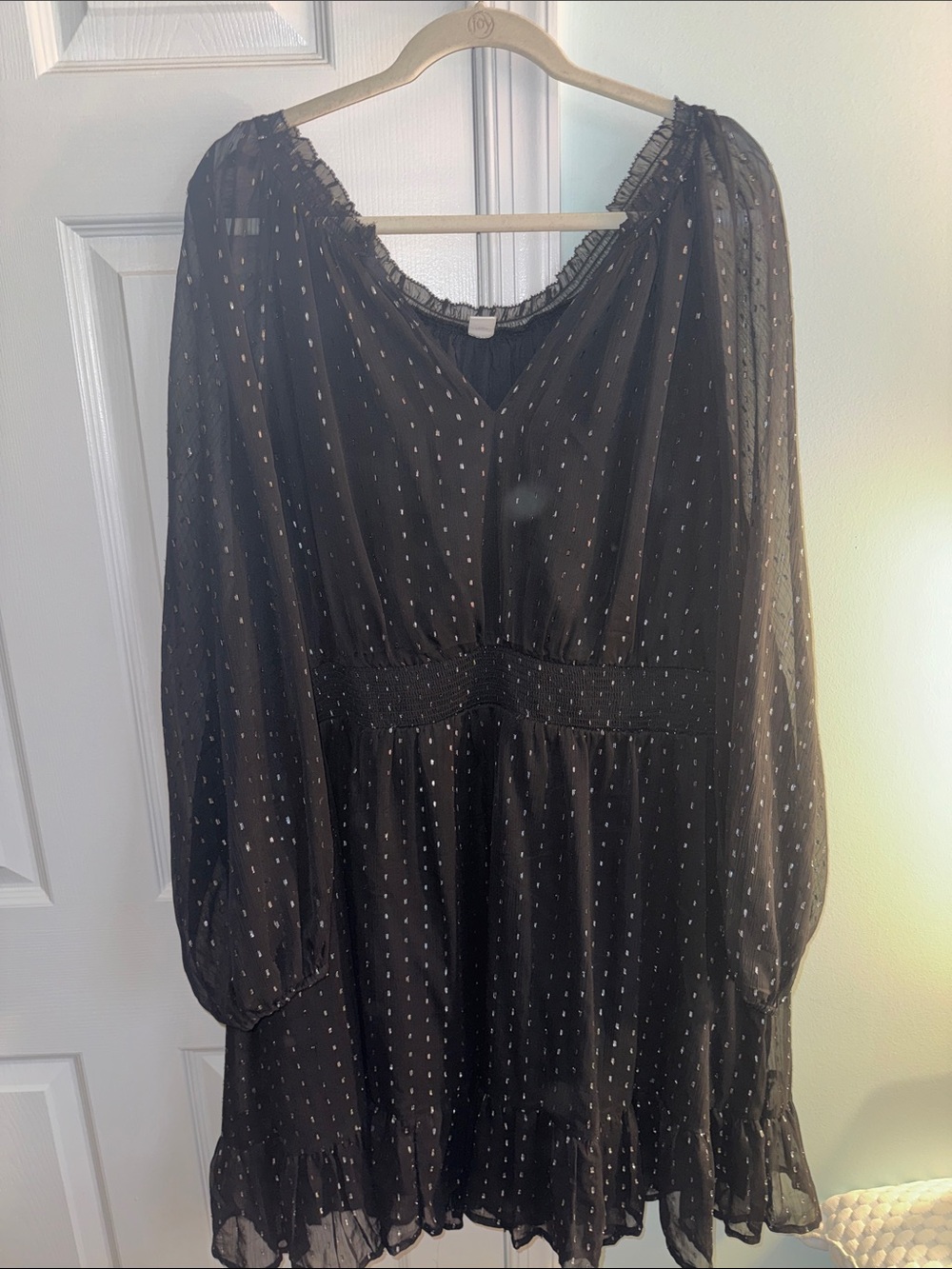 Old Navy Black Dress with Metallic Dot Accents
